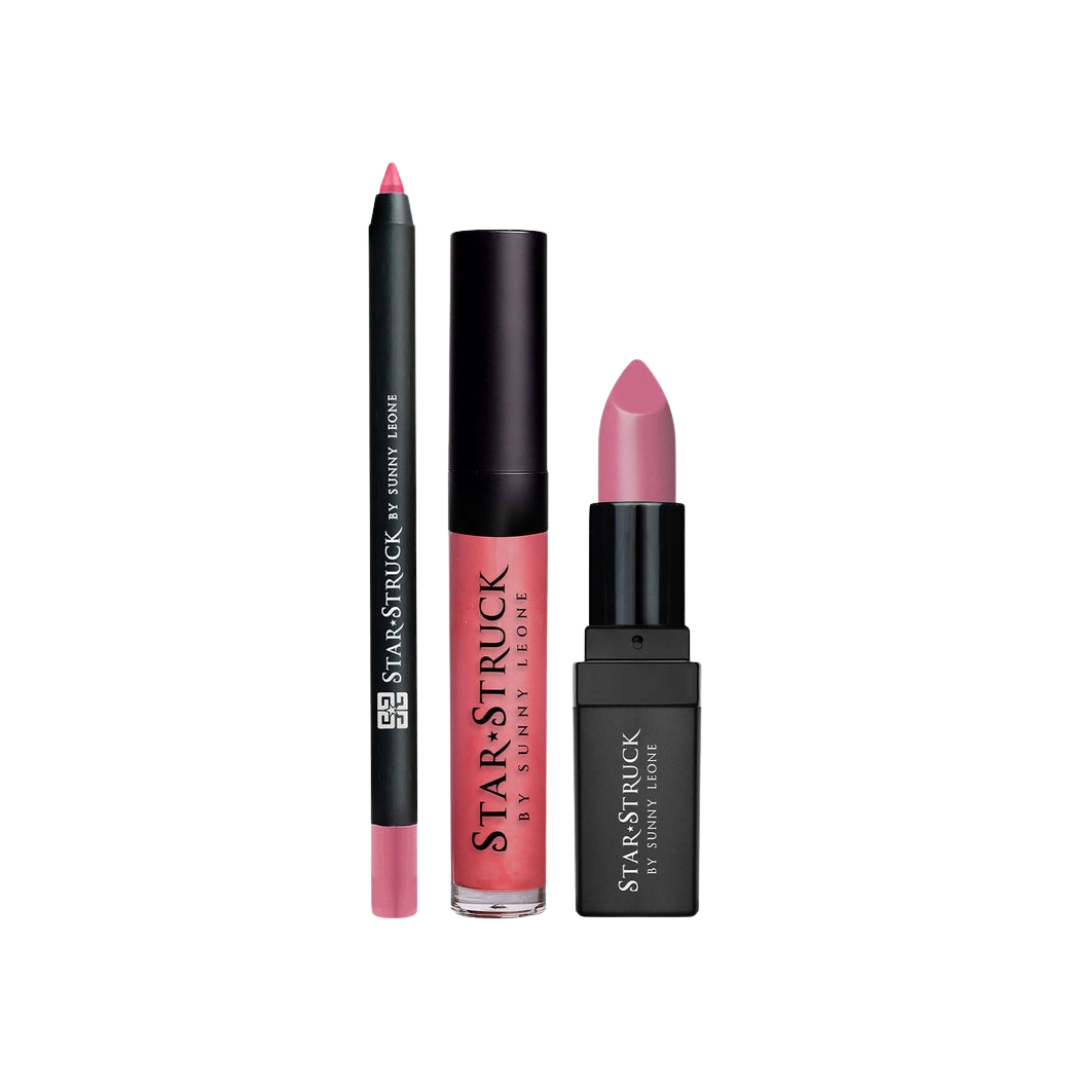 3pc lip kit (Luxe Matte Lipstick + Long Wear Lip Liner + Hi-Shine lip gloss)